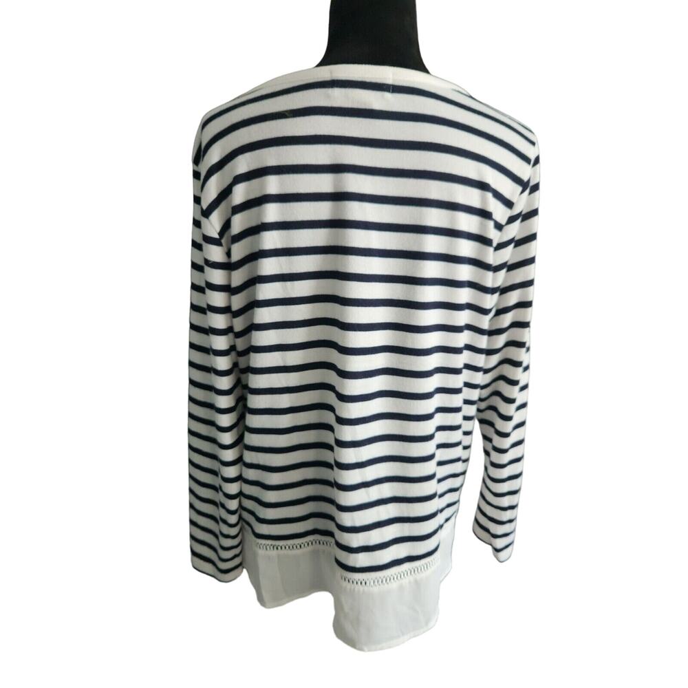 Women’s shirt C.D.DANIELS size L striped long sleeve pullover top Pre-own (fs55) - Picture 3 of 5